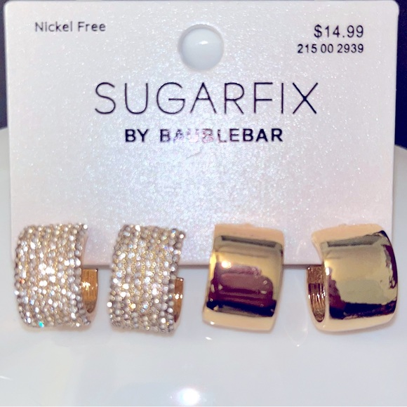Sugarfix by (2 Sets)Baublebar Earrings Nickel Free Beautiful! NWT - Picture 2 of 5